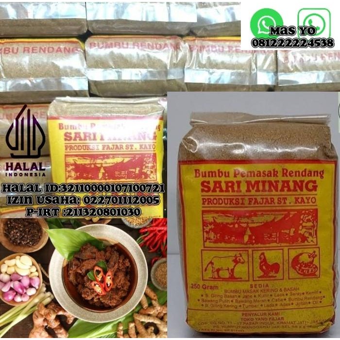 

New Sari Minang bumbu rendang 250 gr asli