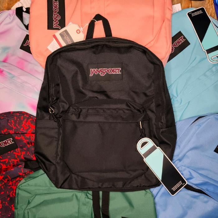 TAS RANSEL JANSPORT HITAM POLOS