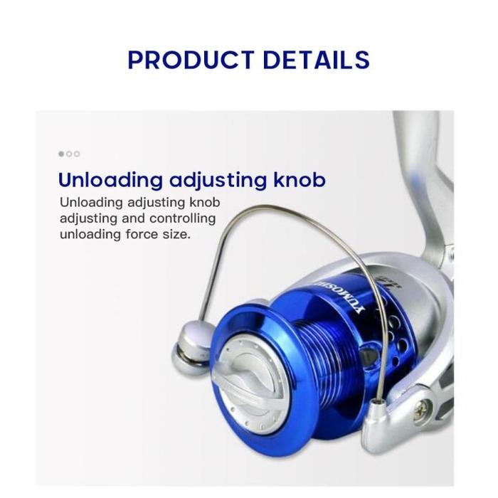 Reel Pancing Yumoshi Biru Silver Murah Joran Rell Spinning