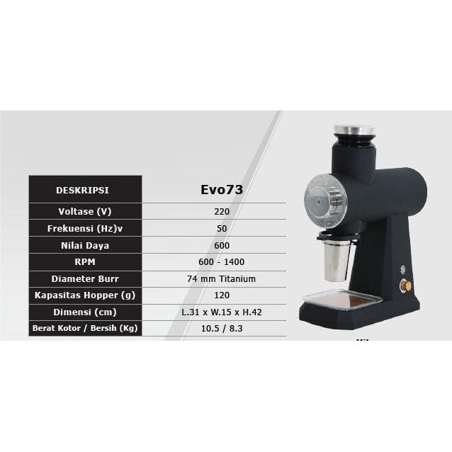 Coffee Grinder Maquinos Grinder Evo73 Titanium