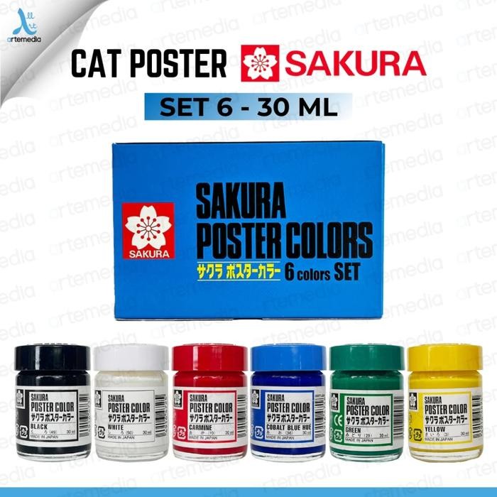 

TERLARIS! Sakura Poster Color Paint 30ml Set Waterbased Cat Poster