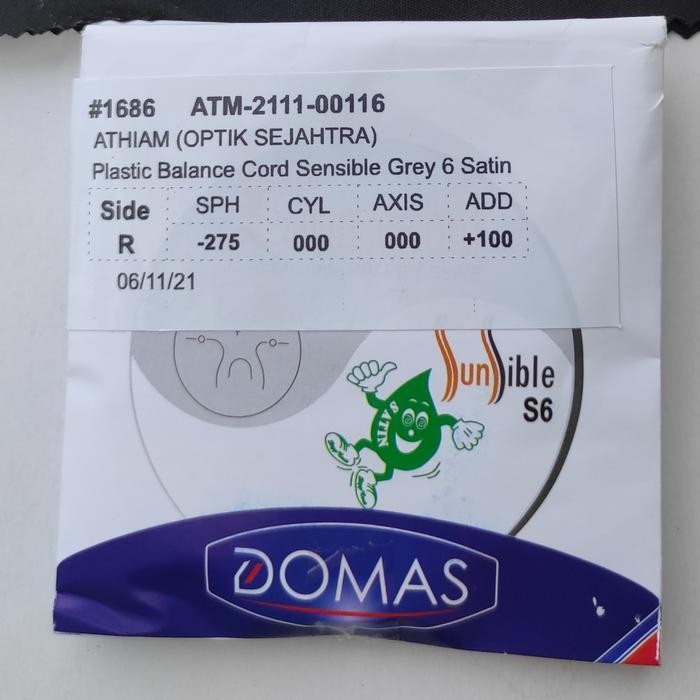 Lensa kacamata progresif kombinasi cylinder plus minus