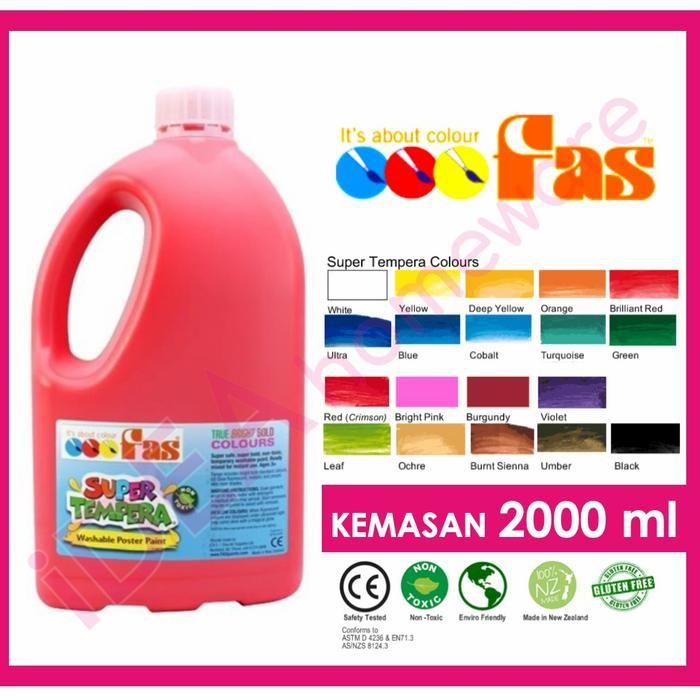 

TERLARIS! Fas Super Tempera 2 Liter Cat Air Anak Super Washable Non Toxic Poster