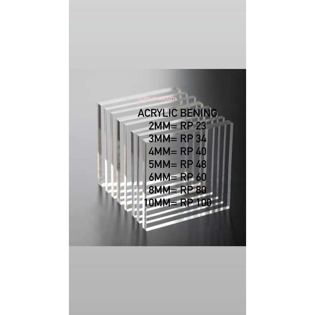 

Acrylic 5mm 40x80cm Bening - Akrilik lembaran Acrylic Lembaran Laser Cutting 80x40cm