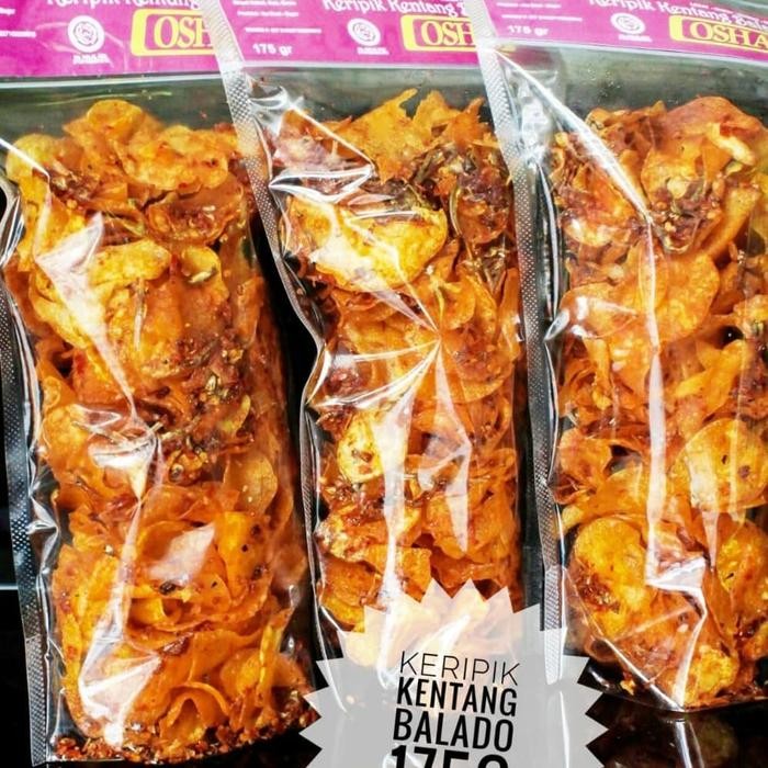 

Keripik Kentang Balado Teri Medan Gurih Renyah Pedas 175Gr