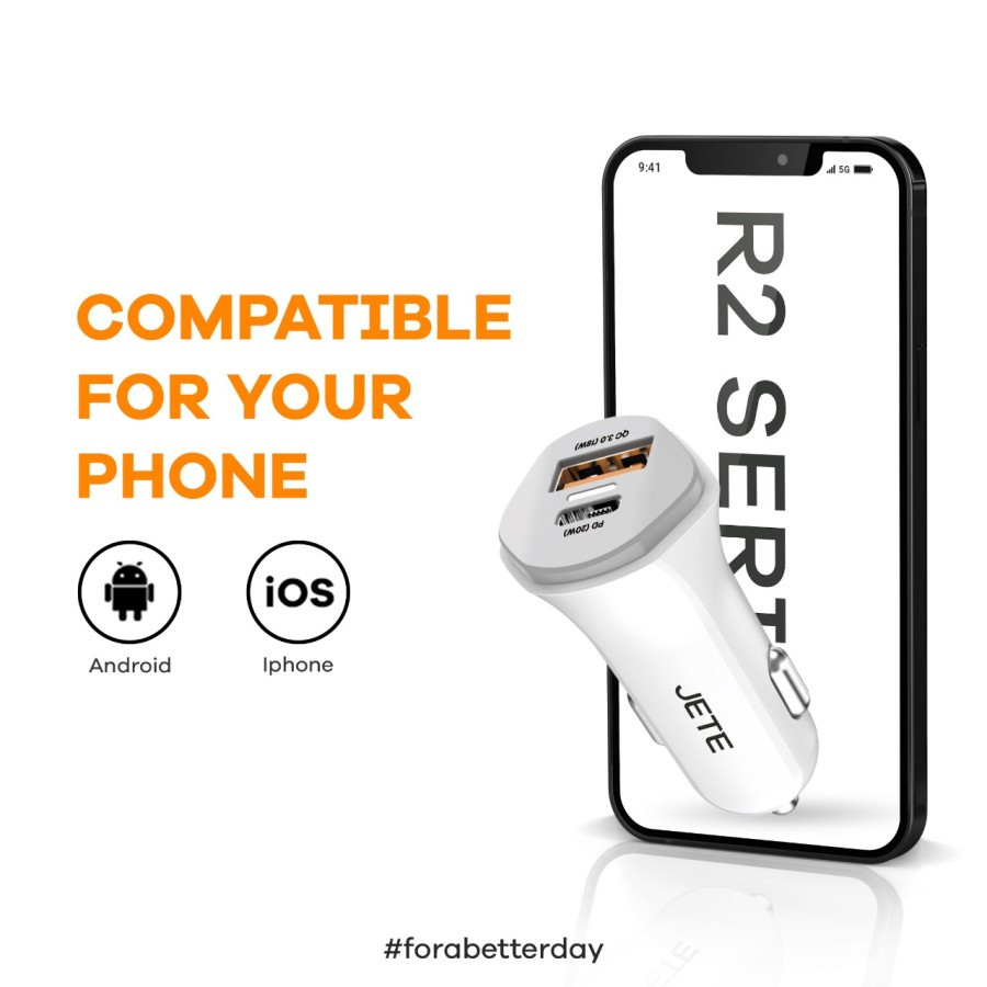 Jete R2 Charger Mobil Quick Charger 3.0