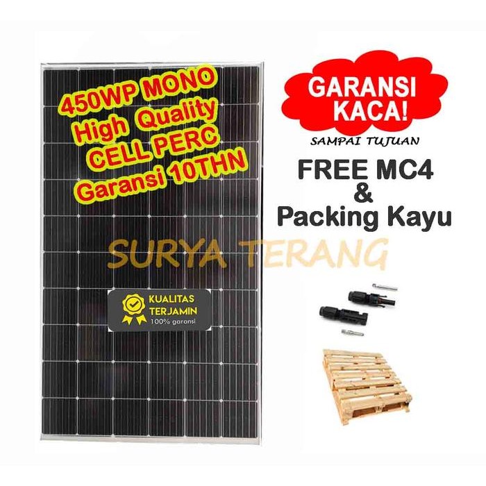 Solar Panel Surya 450wp Mono Solar Cell 450wp Mono Free Packing Kayu