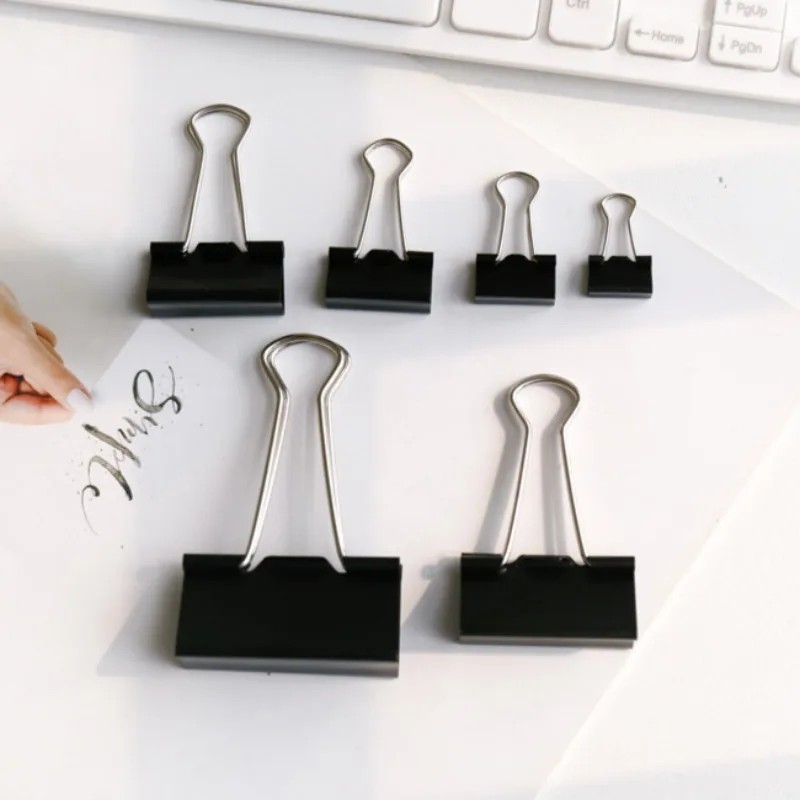 

12Pcs/Set Large Metal Binder Clips 32Mm/ 41Mm/ 51Mm Notes Letter Paper Clip Office Stationery