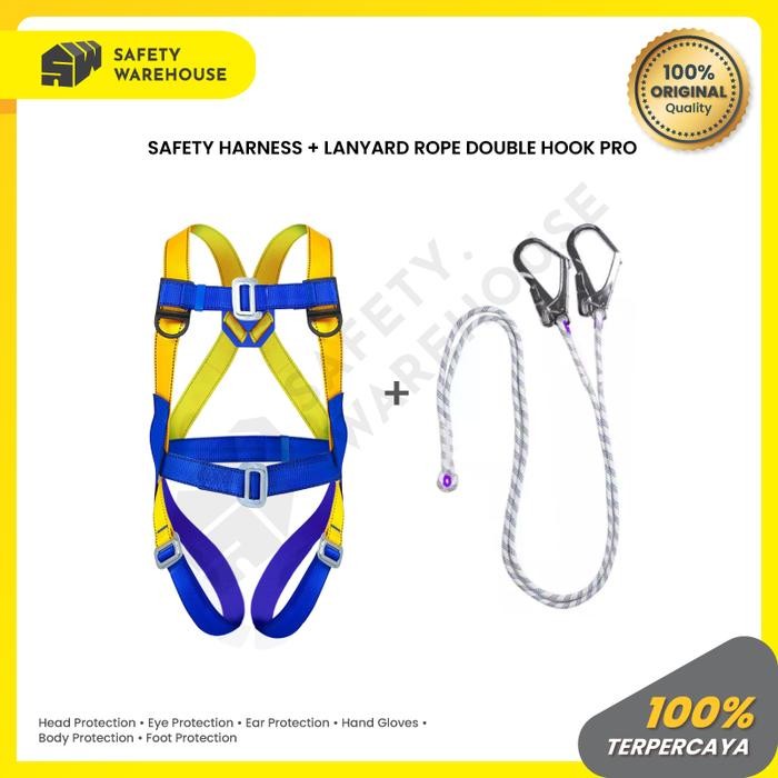 

Promo Safety Harness / Full Body Harness Lanyard Double Big Hook Argos Berkualitas