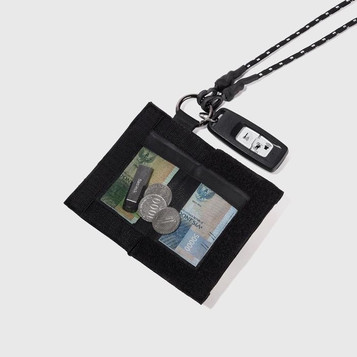 Promo Syma. Zipp Lanyard Wallet Black Terlaris