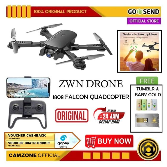 ( FreeOngkir ) ZWN 1808 Falcon Quadcopter Drone R8 WiFi FPV Dual Camera 1080p - 1808 Terlaris