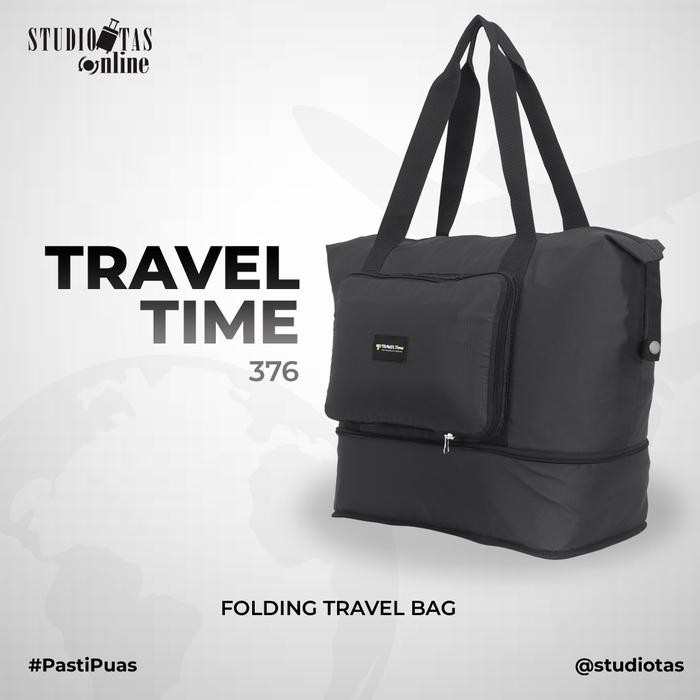TimeToGo- Tas Travel Lipat - Folding Bag Travel Time 376 - Black