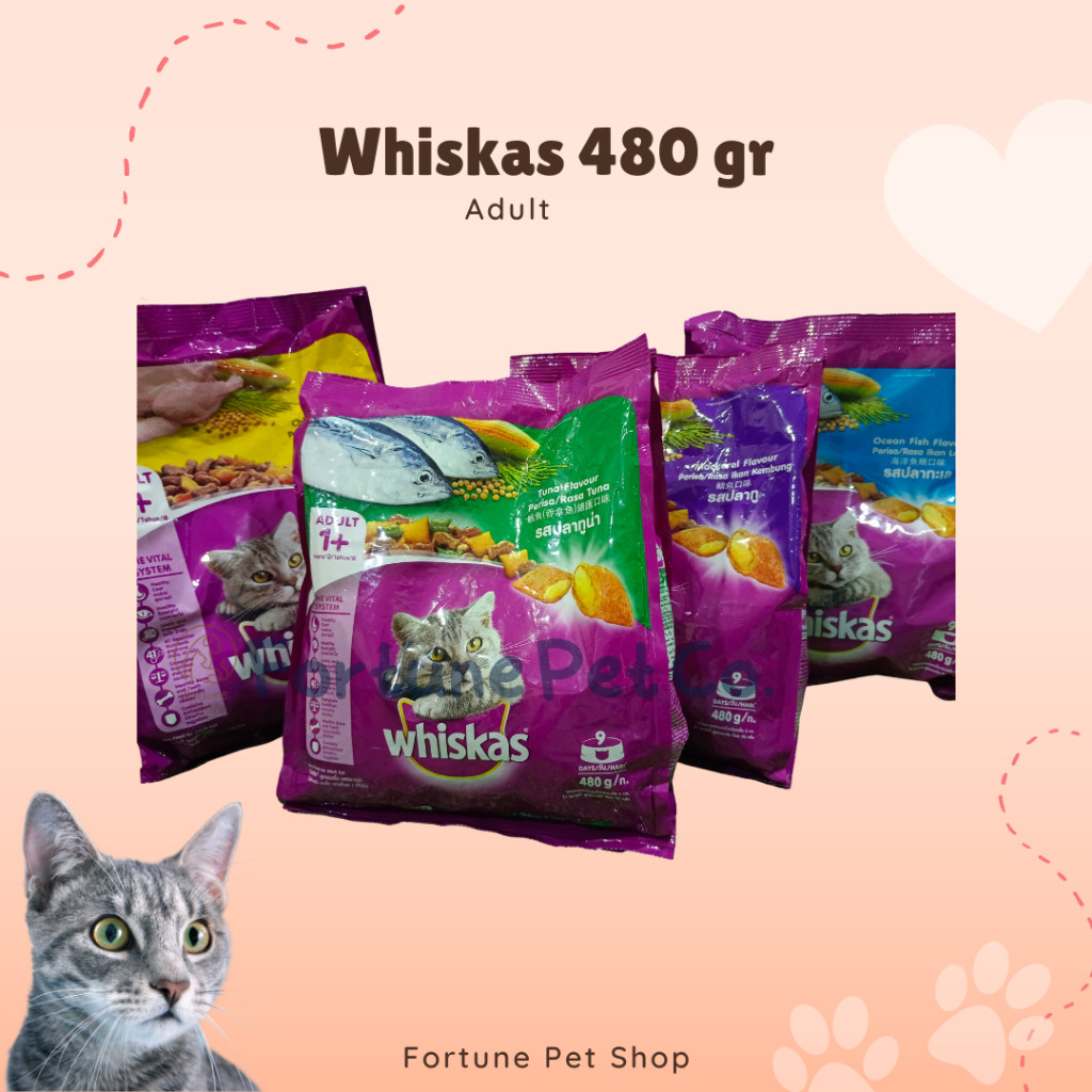 Whiskas Kering Adult 450 Gram - Makanan Kering Kucing - Whiskas