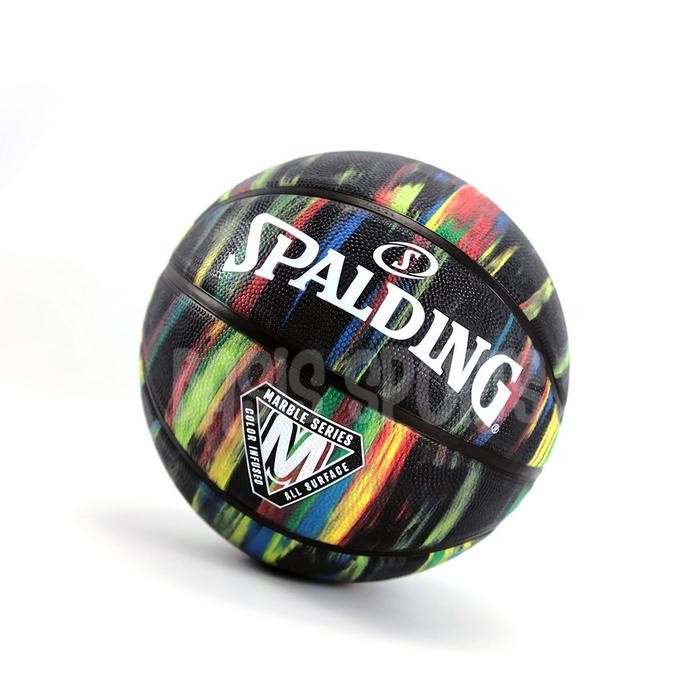 Bola Basket Spalding Marble Series Basketball Black Size 7