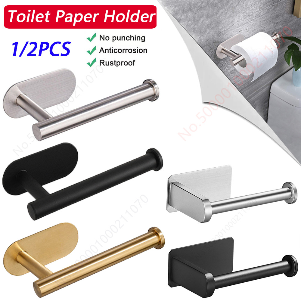 

1~2Pcs Toilet Paper Rack Bathroom Paper Towel Holder Adhesive Absorbent Paper Dispenser Wc Kitchen