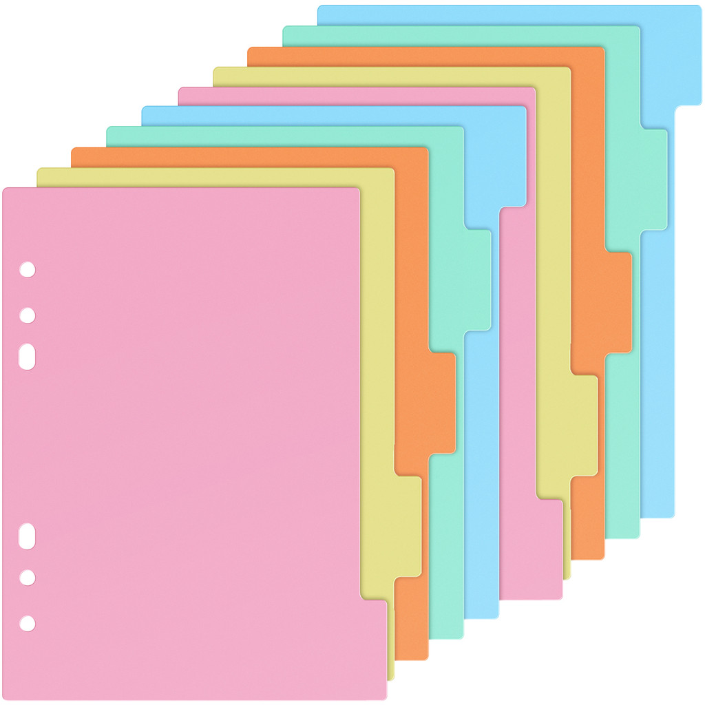 

10 Pcs Divider Index Board Card Dividers File Folder Binder With Tabs A5 Cute Subject For Clips For
