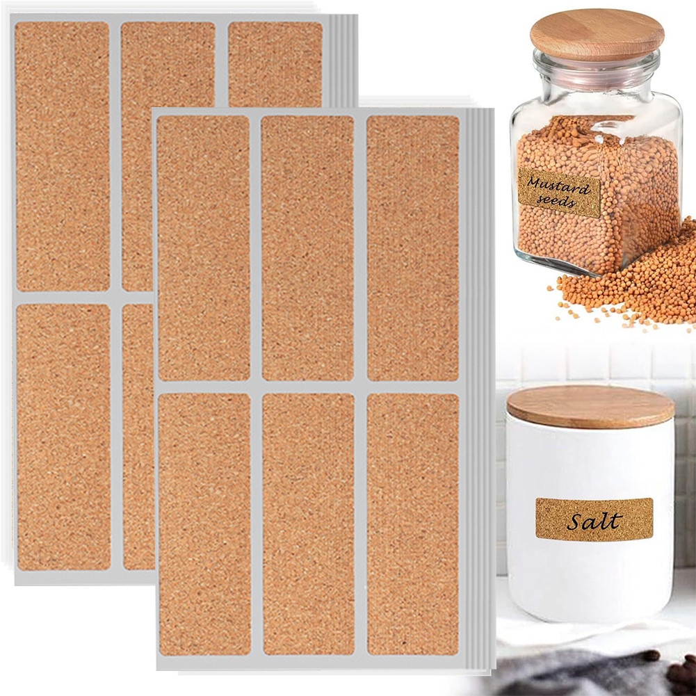 

Retro Cork Sticker Self Adhesive Sealing Sticker Rectangular Cork Wooden Label Sticker Spice