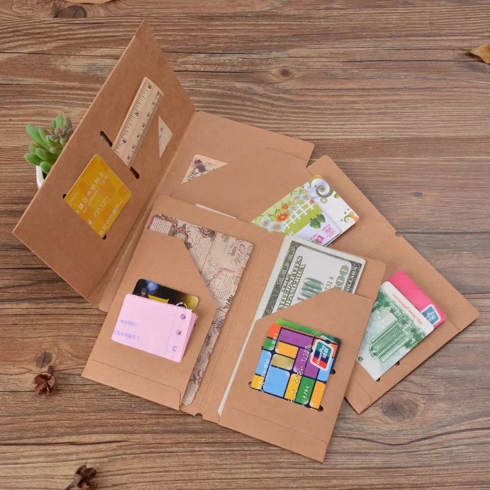 

Moterm Kraft Paper File Holder For Travel Journal Notebook Accessory Vintage Retro Card Pocket