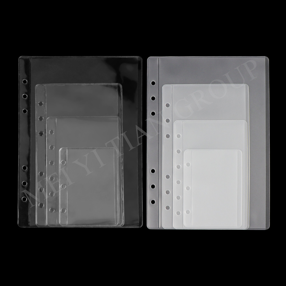 

12Pcs A5 A6 A7 Mini Side Open Pvc Envelope Pouch Zipless Loose Leaf Binder Pocket Photo File Card