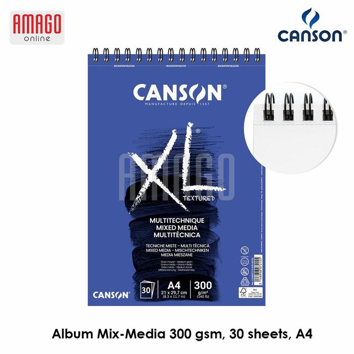 

Canson Xl - Mix Media - 30 Sheets - A4 - 300G (Album) 200807215 #Gratisongkir