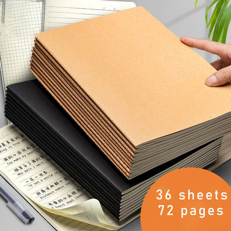 

A5 B5 A4 Notebook Student Workbook Kraft Paper Notepad Inner Page Blank Horizontal Line Grid