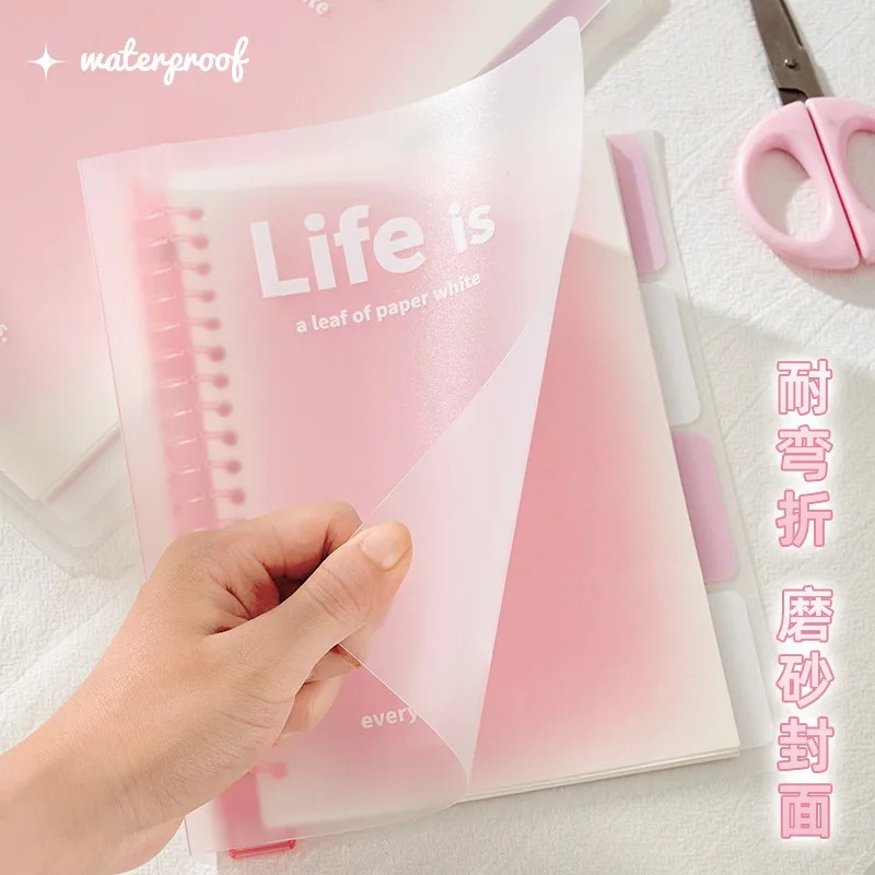 

A5 B5 Transparent Loose Leaf Binder Notebook Gradient Color Memo Note Diary Notebook For For Junior