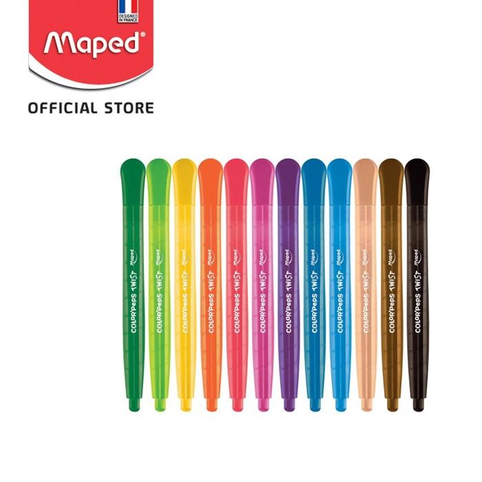 

Maped Twistable Crayon Set 12 - Zip Bag #Gratisongkir