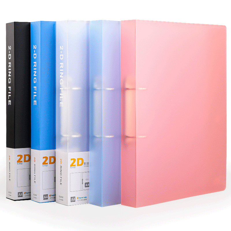 

A4 Transparent File Folder Display Book 2 Hole Binder Folders Pink Blue Black Waterproof Document