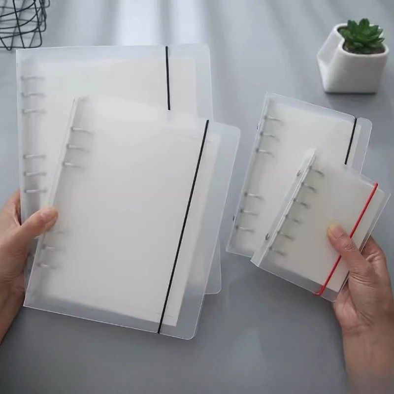 

A5/A6A/A7 Transparent Loose Leaf Binder Notebook Cover Zipper Bag Note Book Journal Planner