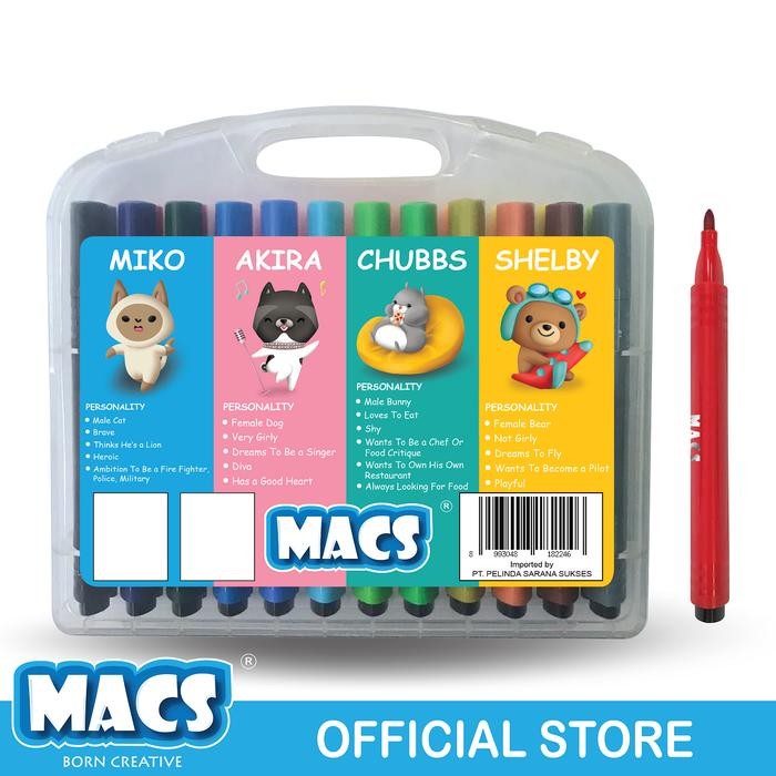 

Macs Color Pen 12 Warna Marker Spidol #Gratisongkir