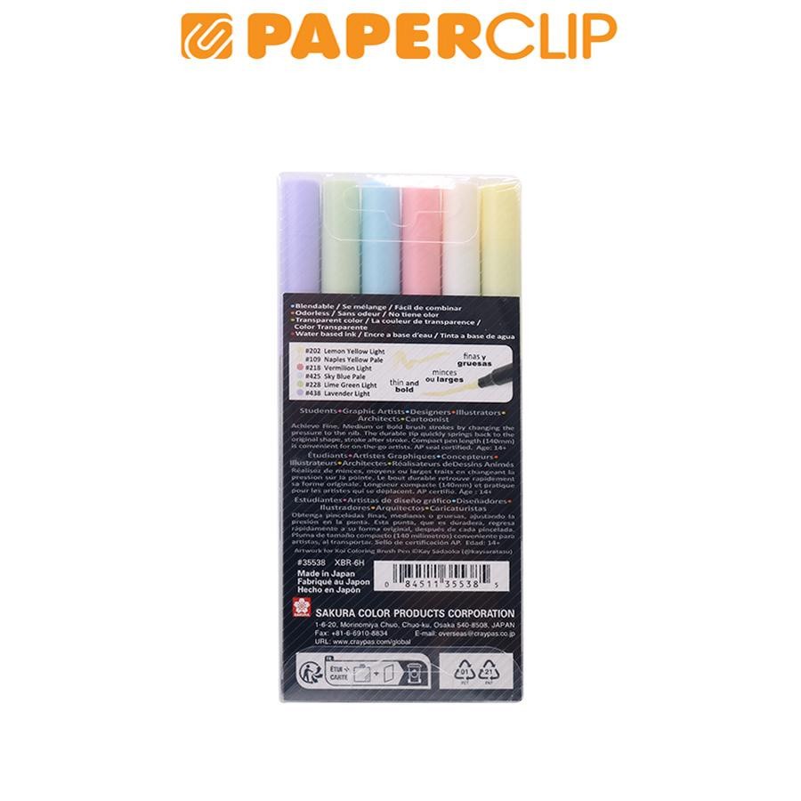 

BRUSH PEN SAKURA KOI SET 6 XBR-6H CANDY