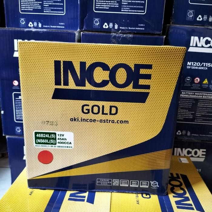 Aki mobil Honda HRV, CRV, Accord NS60LS INCOE Gold Astra Accu basah