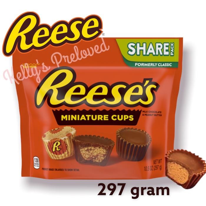 

PastikanTerjaminMutunya- REESE'S MINIATURE CUPS 10,5 oz 297 GRAM REESES PEANUT BUTTER USA