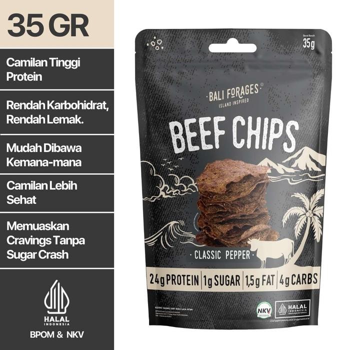 

PastikanTerjaminMutunya- Beef Chips Black Pepper Crispy Bali Forages Keripik Daging Sapi Krispi