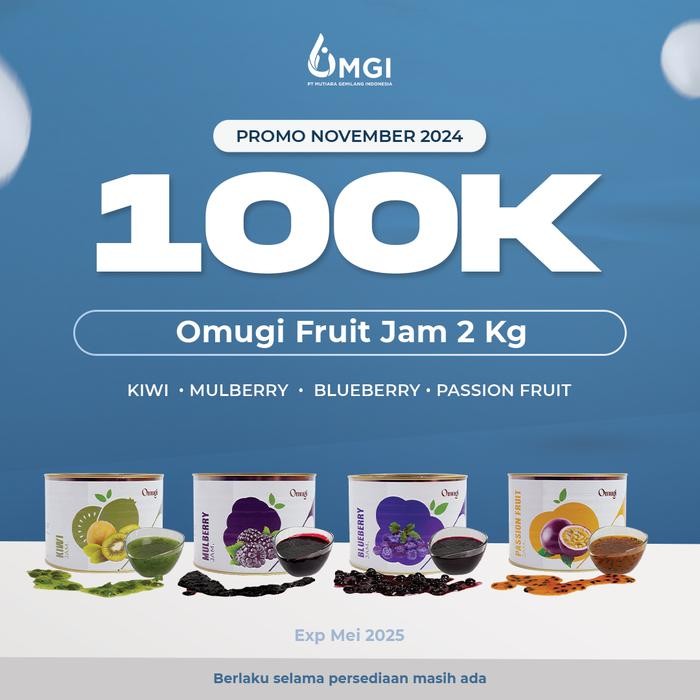 

PastikanTerjaminMutunya- OMUGI Fruit Jam Selai Buah Asli Import (40% Daging Buah Asli ) 2 Kg Mutiara