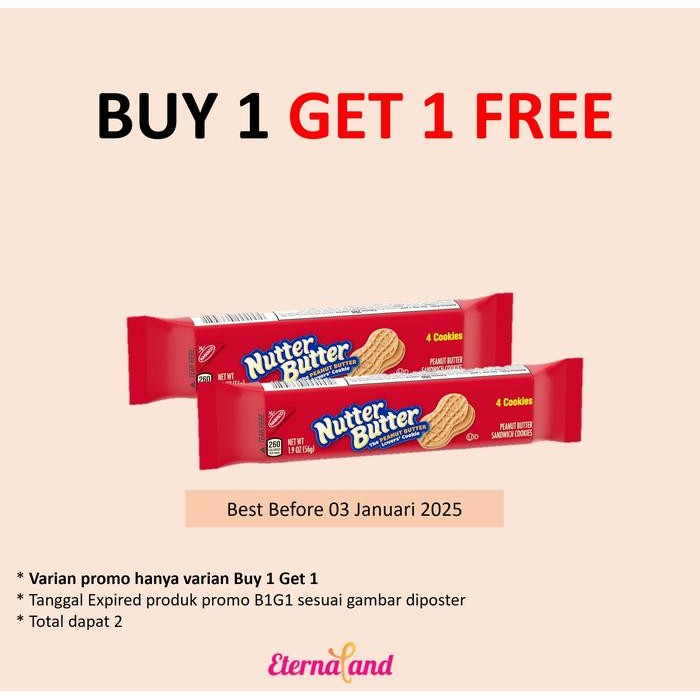 

PastikanTerjaminMutunya- Nutter Butter Biscuit Cracker - peanut butter snack impor