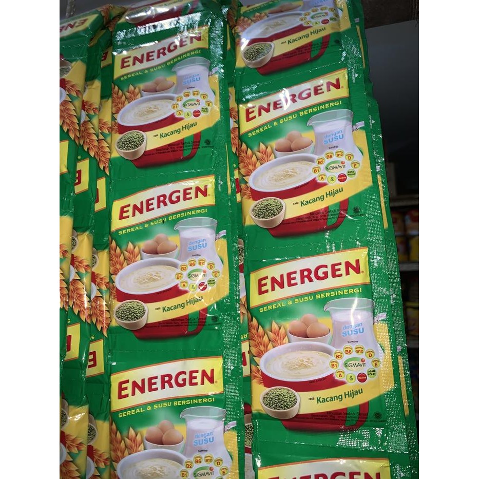 

PastikanTerjaminMutunya- Energen sereal kacang hijau 30 gram isi 10 sachet. Exp date lama