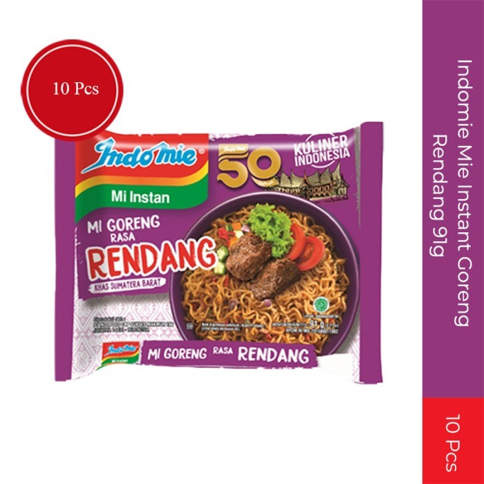 

PastikanTerjaminMutunya- Indomie Mie Instant Goreng Rendang - 10Pcs