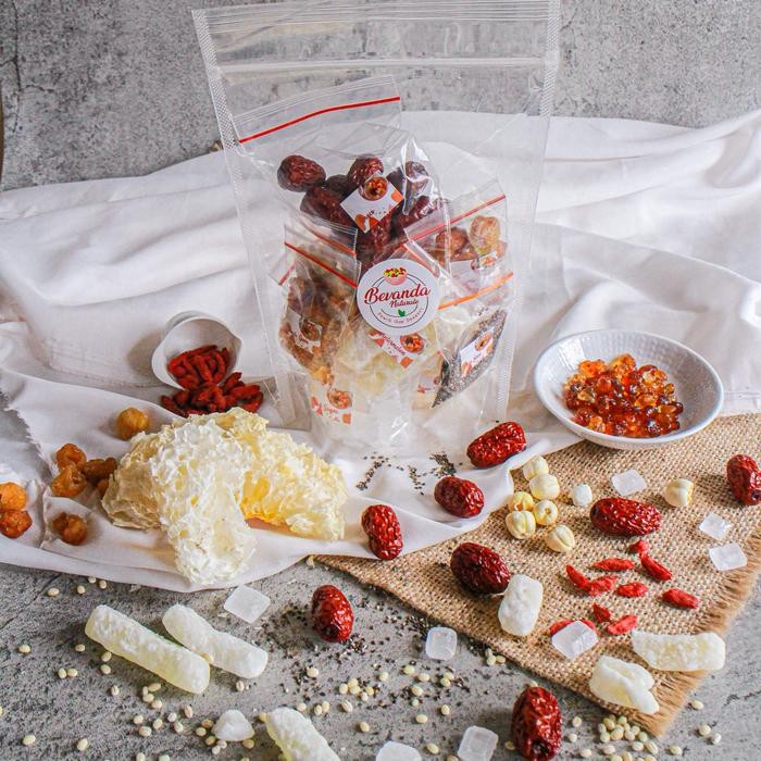

SemuAReadyYaB0Zq- Paket Peach Gum Dessert Premium extra Snow bird nest - 11 bahan 450gr