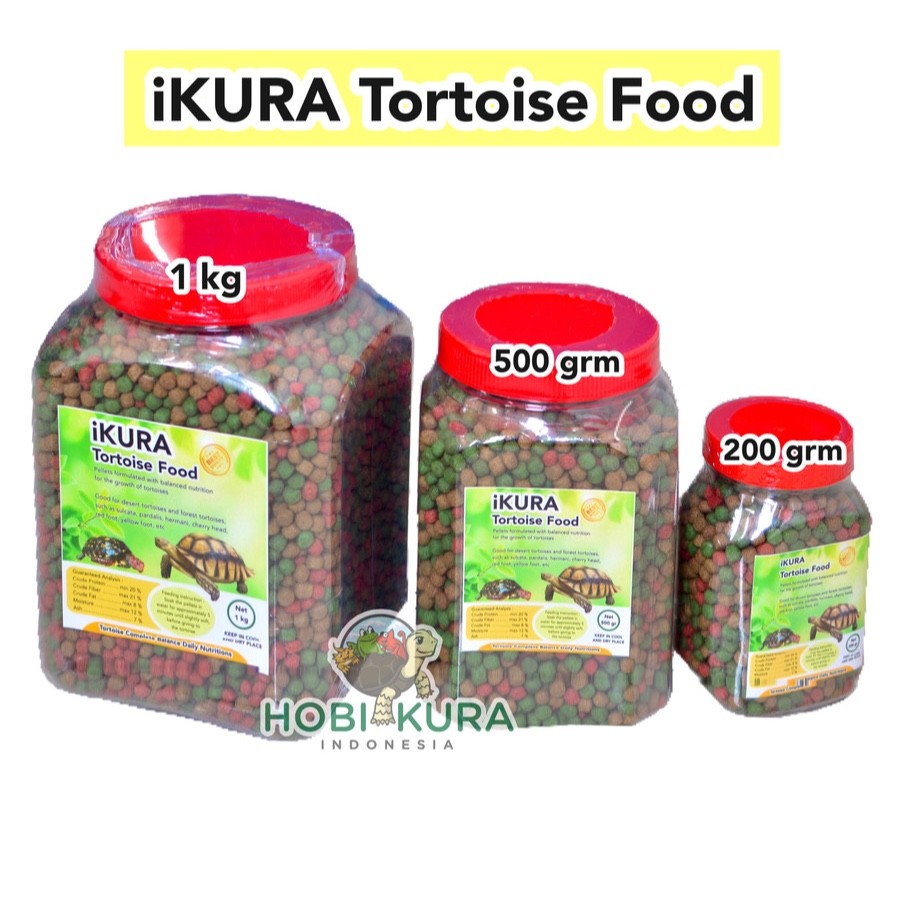 iKURA Tortoise Food grm / Pelet Kura Makanan Kura Darat Sulcata Pardalis Cherry Head
