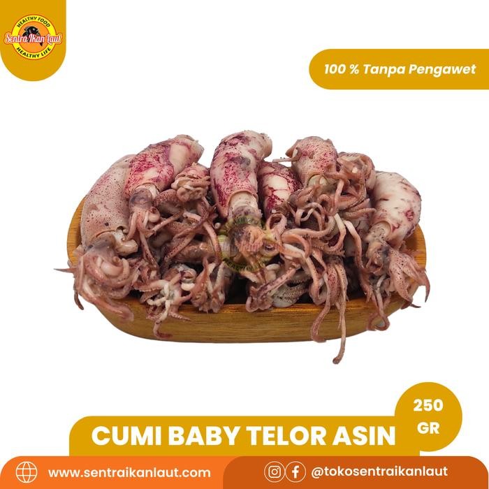 

PastiFreShNya- Cumi Baby Telur Asin Basah Ukuran 3 - 5 cm 250 gram