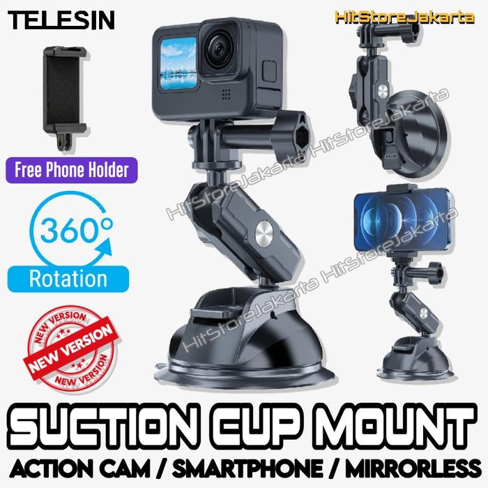 Shotix- Telesin 360 Suction Cup Mount Gopro Insta360 Action Cam Suction Cup Hp