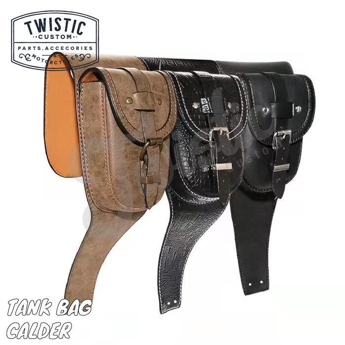 PREMIUM Tank Bag Tankbag Tas Tangki Calder Motor Harley Waterproof Kulit PU