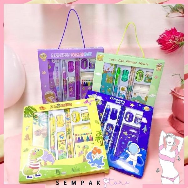 

PROMO / SS Alat Tulis Set 9 In1 Stationery Karakter Lucu Set Perlengkapan Alat Tulis Sekolah