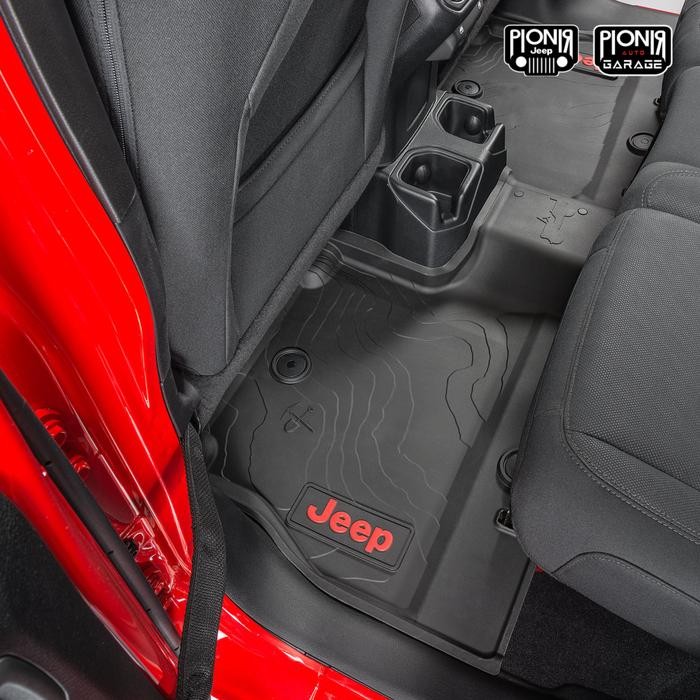 Mopar All-Weather Floor Mats Jeep Wrangler Rubicon JL Karpet Karet Mopar Jeep Wrangler Rubicon JL