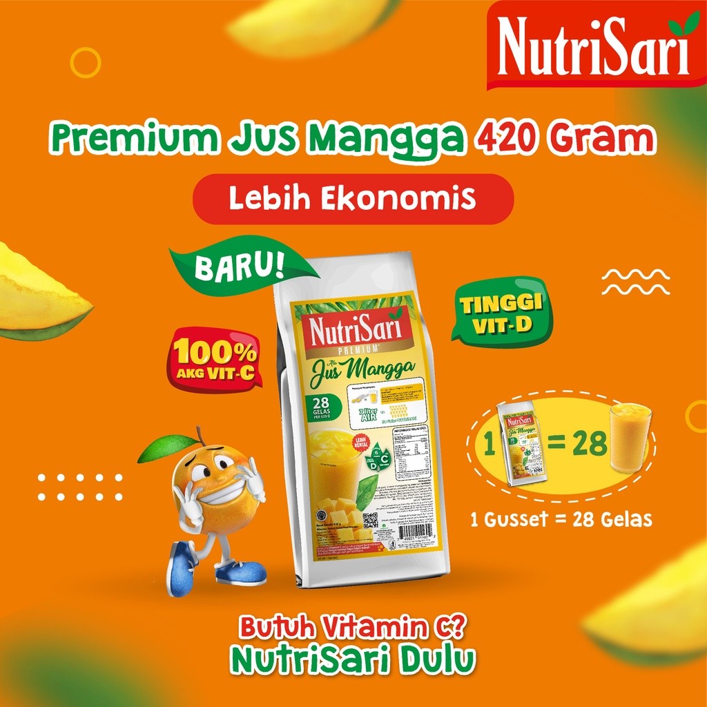 

NutriSari Premium Jus Mangga 420g - Minuman Juice Kental Rasa Mangga Asli Vitamin C