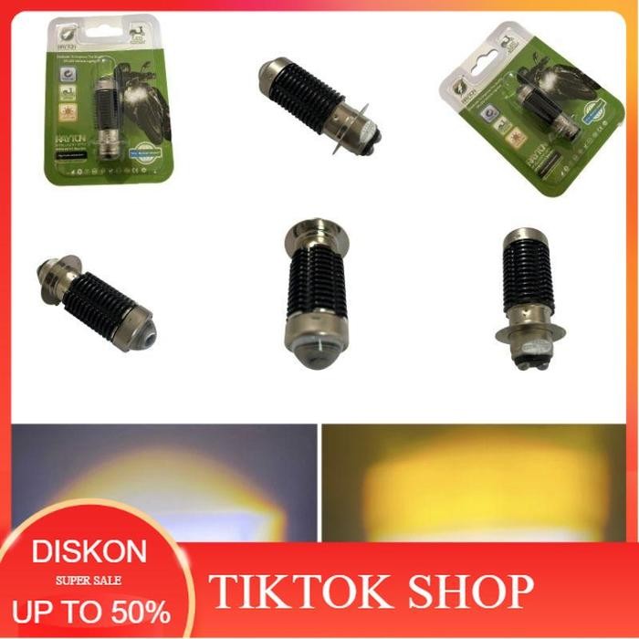 Lampu Led Motor H6 Laser Rayton RTD M11S Putih Kuning 18 Watt Original