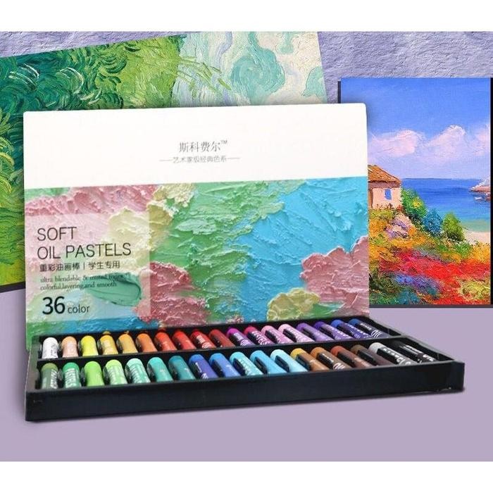 

Matougui - Tongkat Cat Minyak Warna Berat 12 Warna 24 Warna 36 Warna Krayon Lukisan Lembut Krayon