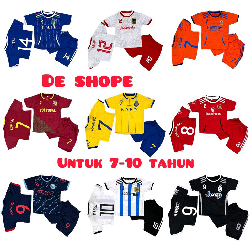Sport Sistem Setelan Baju Bola Anak Untuk Umur 7-10 Tahun Kaos Olahraga Futsal Laki