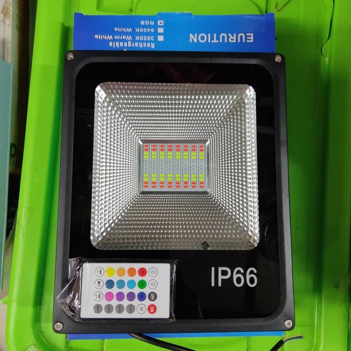Lampu sorot rgb 30 watt EURUTION + remot lampu rgb warna warni 20w